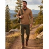 image:imageCOOFANDY Mens Quarter Zip Up Sweaters Slim Fit Lightweight Mock PulloverBrown