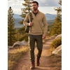 image:imageCOOFANDY Mens Quarter Zip Up Sweaters Slim Fit Lightweight Mock PulloverCamel