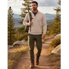 image:imageCOOFANDY Mens Quarter Zip Up Sweaters Slim Fit Lightweight Mock PulloverChampagne