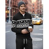 image:imageCOOFANDY Mens Quarter Zip Up Sweaters Slim Fit Lightweight Mock PulloverChristmas Black  White