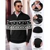 image:imageCOOFANDY Mens Quarter Zip Up Sweaters Slim Fit Lightweight Mock PulloverChristmas Black  White