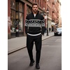 image:imageCOOFANDY Mens Quarter Zip Up Sweaters Slim Fit Lightweight Mock PulloverChristmas Black  White