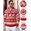 image:imageCOOFANDY Mens Quarter Zip Up Sweaters Slim Fit Lightweight Mock PulloverChristmas Red  Elk