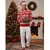 image:imageCOOFANDY Mens Quarter Zip Up Sweaters Slim Fit Lightweight Mock PulloverChristmas Red  Elk