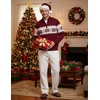 image:imageCOOFANDY Mens Quarter Zip Up Sweaters Slim Fit Lightweight Mock PulloverChristmas Red  White