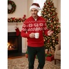 image:imageCOOFANDY Mens Quarter Zip Up Sweaters Slim Fit Lightweight Mock PulloverChristmas Red