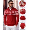 image:imageCOOFANDY Mens Quarter Zip Up Sweaters Slim Fit Lightweight Mock PulloverChristmas Red