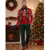 image:imageCOOFANDY Mens Quarter Zip Up Sweaters Slim Fit Lightweight Mock PulloverChristmas Red