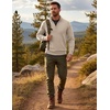 image:imageCOOFANDY Mens Quarter Zip Up Sweaters Slim Fit Lightweight Mock PulloverCream