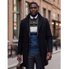 image:imageCOOFANDY Mens Quarter Zip Up Sweaters Slim Fit Lightweight Mock PulloverDark Blue  White Stripe