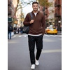 image:imageCOOFANDY Mens Quarter Zip Up Sweaters Slim Fit Lightweight Mock PulloverDark Brown