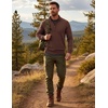 image:imageCOOFANDY Mens Quarter Zip Up Sweaters Slim Fit Lightweight Mock PulloverDark Brown
