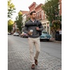 image:imageCOOFANDY Mens Quarter Zip Up Sweaters Slim Fit Lightweight Mock PulloverDark Heather Grey  Black Stripe