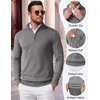 image:imageCOOFANDY Mens Quarter Zip Up Sweaters Slim Fit Lightweight Mock PulloverGrey