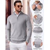 image:imageCOOFANDY Mens Quarter Zip Up Sweaters Slim Fit Lightweight Mock PulloverLight Grey