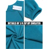 image:imageCOOFANDY Mens Quarter Zip Up Sweaters Slim Fit Lightweight Mock PulloverPeacock Blue
