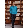 image:imageCOOFANDY Mens Quarter Zip Up Sweaters Slim Fit Lightweight Mock PulloverPeacock Blue