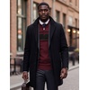 image:imageCOOFANDY Mens Quarter Zip Up Sweaters Slim Fit Lightweight Mock PulloverRed  Black Stripe