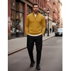 image:imageCOOFANDY Mens Quarter Zip Up Sweaters Slim Fit Lightweight Mock PulloverTurmeric