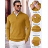 image:imageCOOFANDY Mens Quarter Zip Up Sweaters Slim Fit Lightweight Mock PulloverTurmeric