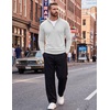 image:imageCOOFANDY Mens Quarter Zip Up Sweaters Slim Fit Lightweight Mock PulloverWhite