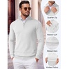 image:imageCOOFANDY Mens Quarter Zip Up Sweaters Slim Fit Lightweight Mock PulloverWhite