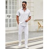 image:imageCOOFANDY Mens Short Sleeve Casual Button Down Shirts Summer Untucked Dress Shirts with PocketMiniature Airplane Pattern