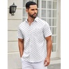 image:imageCOOFANDY Mens Short Sleeve Casual Button Down Shirts Summer Untucked Dress Shirts with PocketMiniature Airplane Pattern