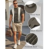 image:imageCOOFANDY Mens Short Sleeve Mock Neck Sweater Casual Slim Fit Basic TopsArmy Green