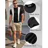 image:imageCOOFANDY Mens Short Sleeve Mock Neck Sweater Casual Slim Fit Basic TopsBlack