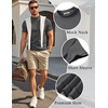 image:imageCOOFANDY Mens Short Sleeve Mock Neck Sweater Casual Slim Fit Basic TopsDark Gray