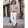 image:imageCOOFANDY Mens Short Sleeve Mock Neck Sweater Casual Slim Fit Basic TopsLight Gray