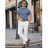 image:imageCOOFANDY Mens Short Sleeve Mock Neck Sweater Casual Slim Fit Basic TopsMisty Blue