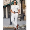 image:imageCOOFANDY Mens Short Sleeve Mock Neck Sweater Casual Slim Fit Basic TopsWhite