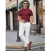 image:imageCOOFANDY Mens Short Sleeve Mock Neck Sweater Casual Slim Fit Basic TopsWine Red