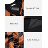 image:imageCOOFANDY Mens Sleeveless V Neck Pullover Sweater Argyle Knit Vest SweatersBlackorange