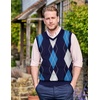image:imageCOOFANDY Mens Sleeveless V Neck Pullover Sweater Argyle Knit Vest SweatersGw263 Blue and Gray Plaid