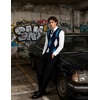 image:imageCOOFANDY Mens Sleeveless V Neck Pullover Sweater Argyle Knit Vest SweatersGw263 Blue and Gray Plaid