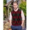 image:imageCOOFANDY Mens Sleeveless V Neck Pullover Sweater Argyle Knit Vest SweatersGw346 Red and Black Plaid