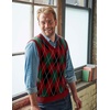 image:imageCOOFANDY Mens Sleeveless V Neck Pullover Sweater Argyle Knit Vest SweatersGw346 Red and Black Plaid