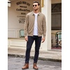 image:imageCOOFANDY Mens Suede Jacket Casual Stylish Leather Bomber Jacket LightweightKhaki