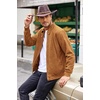 image:imageCOOFANDY Mens Suede Jacket Casual Stylish Leather Bomber Jacket LightweightLight Brown