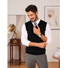 image:imageCOOFANDY Mens Sweater Vest Wool Blended Casual Sleeveless Knit PulloverAblack
