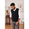 image:imageCOOFANDY Mens Sweater Vest Wool Blended Casual Sleeveless Knit PulloverAblack