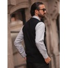 image:imageCOOFANDY Mens Sweater Vest Wool Blended Casual Sleeveless Knit PulloverAblack