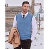 image:imageCOOFANDY Mens Sweater Vest Wool Blended Casual Sleeveless Knit PulloverBlue