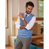 image:imageCOOFANDY Mens Sweater Vest Wool Blended Casual Sleeveless Knit PulloverBlue