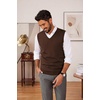 image:imageCOOFANDY Mens Sweater Vest Wool Blended Casual Sleeveless Knit PulloverBrown