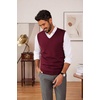 image:imageCOOFANDY Mens Sweater Vest Wool Blended Casual Sleeveless Knit PulloverBurgundy