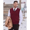 image:imageCOOFANDY Mens Sweater Vest Wool Blended Casual Sleeveless Knit PulloverBurgundy